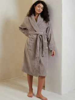 Licht beige - Chelsea Peers 100% Cotton Towelling Dressing Gown