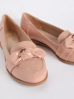 Licht beige - Friends Like These Comfort Bow Faux Leather Patent Loafers