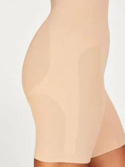 Licht beige - Hunkemoller naadloze vormgevende dij-slanker shapewear 100% katoenen bodysuit