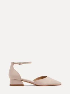 Licht beige - Linzi Dolly pumps met lage blokhak en wijde pasvorm