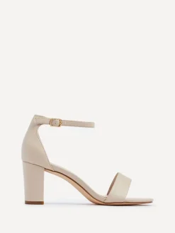 Licht beige - Linzi Franki met blokhak en open neus