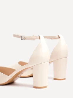 Licht beige - Linzi Leona pumps met blokhak en dichte hiel
