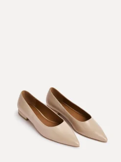 Licht beige - Linzi Wide Fit Compete Pointed Toe Ballet Flat Shoes