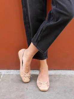 Licht beige - Novo CAPRICORN Soft Sqaure Toe Cap Bow Ballerinas