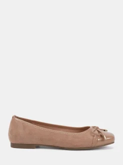 Licht beige - Novo CAPRICORN Soft Sqaure Toe Cap Bow Ballerinas