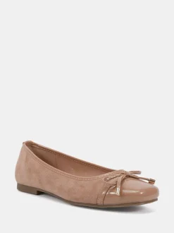 Licht beige - Novo CAPRICORN Soft Sqaure Toe Cap Bow Ballerinas