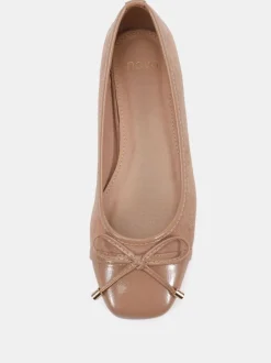 Licht beige - Novo CAPRICORN Soft Sqaure Toe Cap Bow Ballerinas