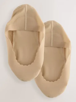 Licht beige - Scallop Edge Sheer Invisible Sokken 2 Pack