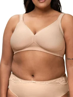 Licht beige - Triumph - Modern zachte katoenen beha zonder beugel