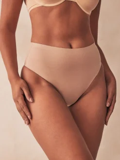 Licht beige - Vormgevend slipje met buikcorrectie van premium katoenmix