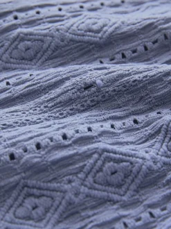Lichtblauw - Broderie vakantieshorts