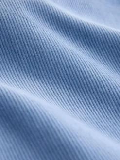 Lichtblauw - Corduroy broek met wijde pijpen