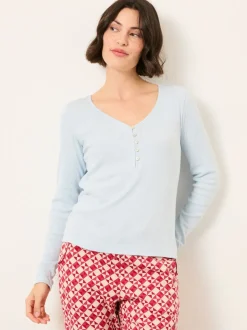 Lichtblauw - FatFace Pointelle Henley Top