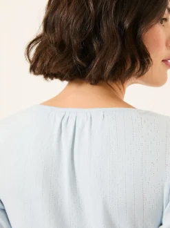 Lichtblauw - FatFace Pointelle Henley Top