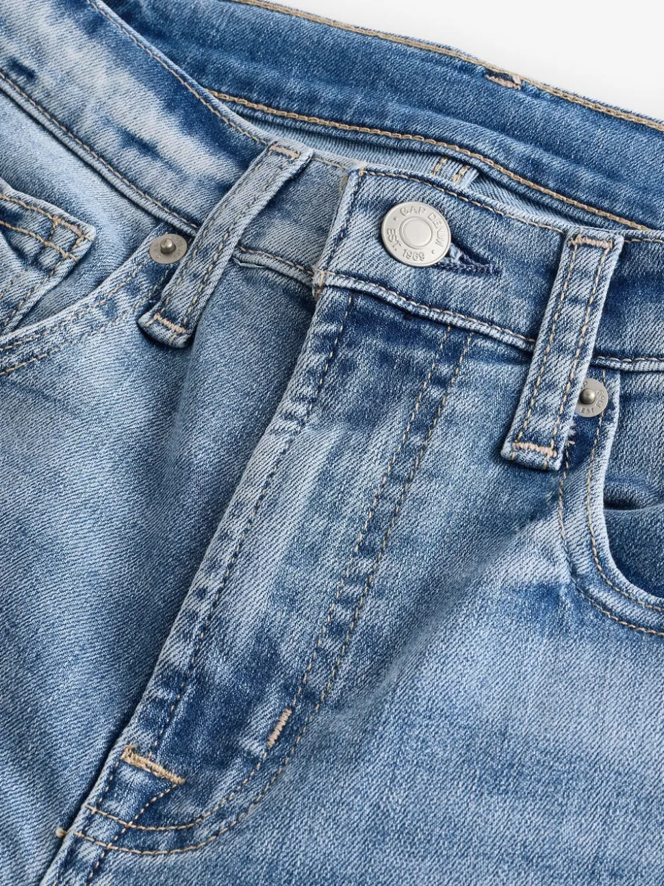 Lichtblauw - Gap echte stretch skinny jeans met hoge taille