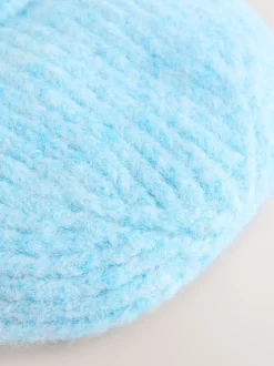 Lichtblauw - Geribbelde beanie-muts met wol