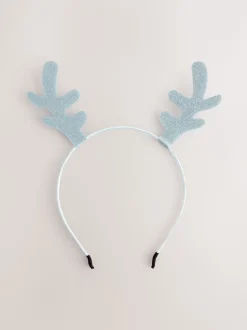 Lichtblauw - Kerstmis rendier Antler glitterhoofdband