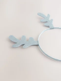 Lichtblauw - Kerstmis rendier Antler glitterhoofdband