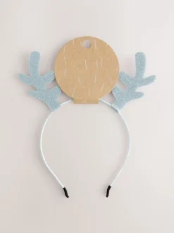 Lichtblauw - Kerstmis rendier Antler glitterhoofdband