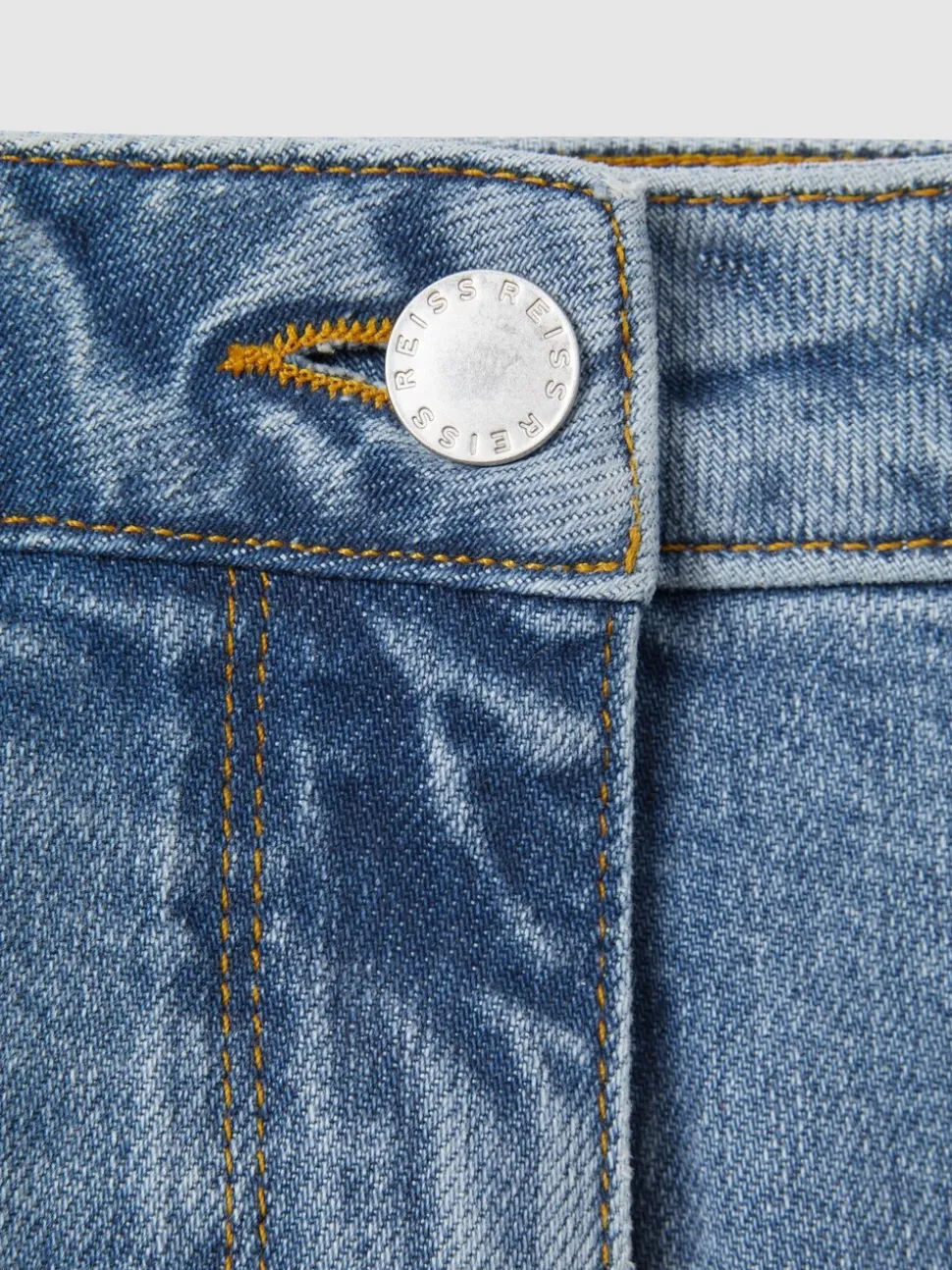 Lichtblauw - Reiss Selin jeans met rechte pijpen en halfhoge taille