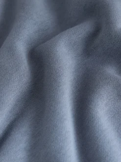 Lichtblauw - Relaxte zware hoodie met normale lengte