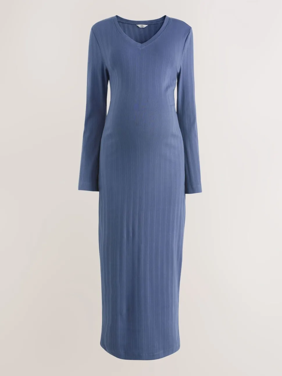 Lichtblauw - Tie Back Ribbed V-Neck Dress