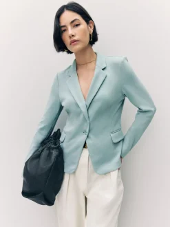 Lichtblauwgroen - Vero Moda blazer met aansluitende pasvorm
