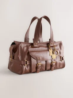 Lichtbruin - Charm Buckle Hand Held Bag