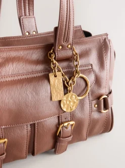 Lichtbruin - Charm Buckle Hand Held Bag