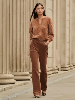 Lichtbruin - Corduroy boot cut broek