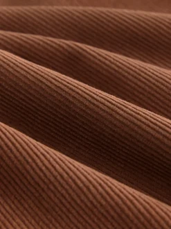Lichtbruin - Corduroy broek met wijde pijpen