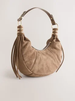 Lichtbruin - Faux Suede Sling Shoulder Bag