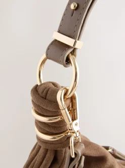 Lichtbruin - Faux Suede Sling Shoulder Bag