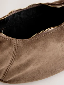 Lichtbruin - Faux Suede Sling Shoulder Bag