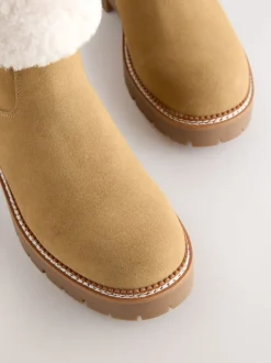 Lichtbruin - Forever Comfort® Faux Fur Cuff Ankle Boots