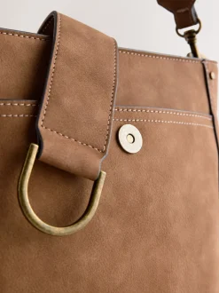 Lichtbruin - Gestructureerde Messenger-tas