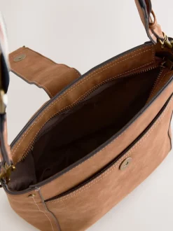 Lichtbruin - Gestructureerde Messenger-tas