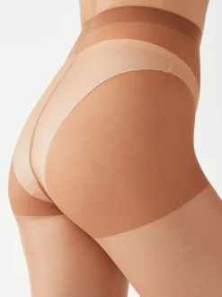 Lichtbruin - Glanzende panty van 20 denier voor strakke billen, buik en dijen