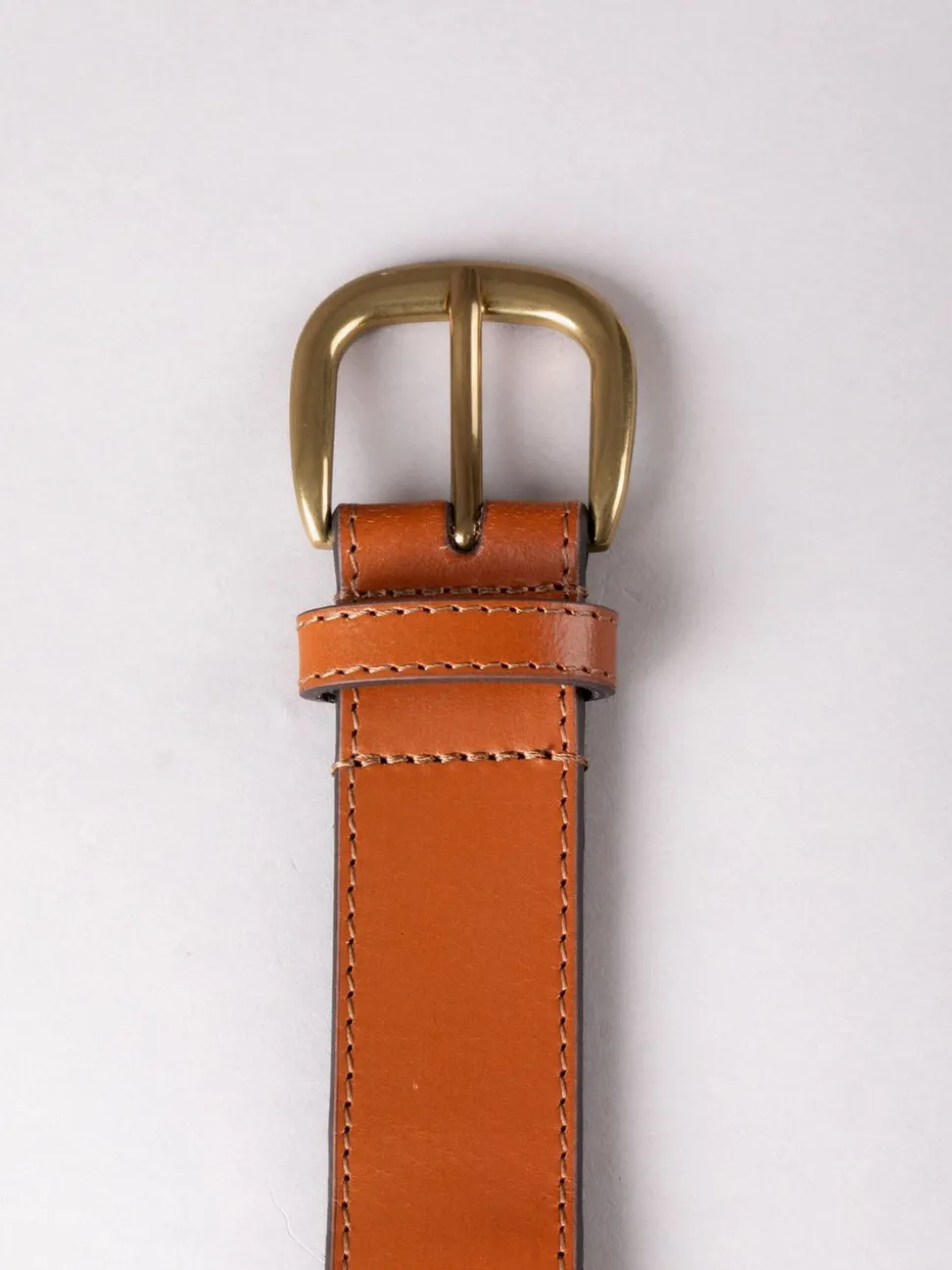 Lichtbruin - Lakeland Leather Wray leren riem met decoratieve stikselrand