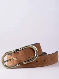 Lichtbruin - Lakeland Leather Bowness Suède Riem met Dubbele Gesp