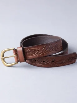Lichtbruin - Lakeland Leather - Leren riem met reliëf