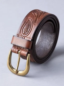 Lichtbruin - Lakeland Leather - Leren riem met reliëf