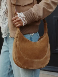 Lichtbruin - Leather Scoop Cross Body Bag