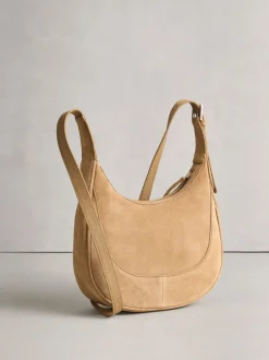 Lichtbruin - Leather Scoop Cross Body Bag