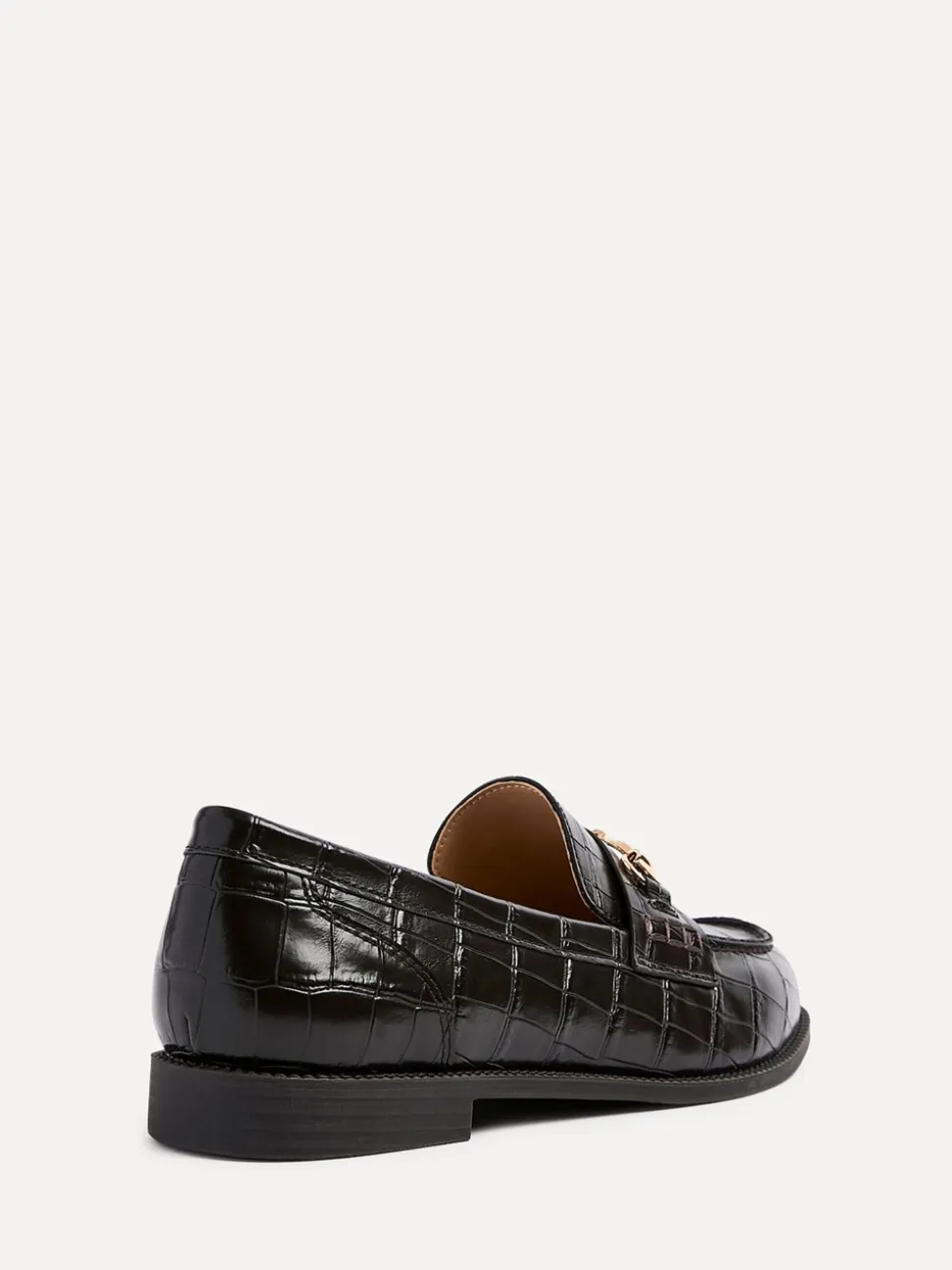 Lichtbruin - Linzi Maison Croc Effect Loafers With Buckle Detail