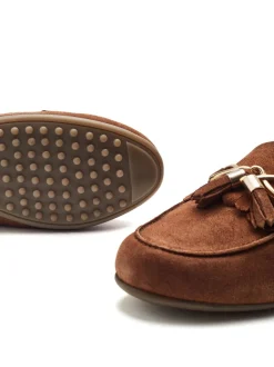 Lichtbruin - Moda in Pelle Essana Chain And Tassel Detail Moccasins