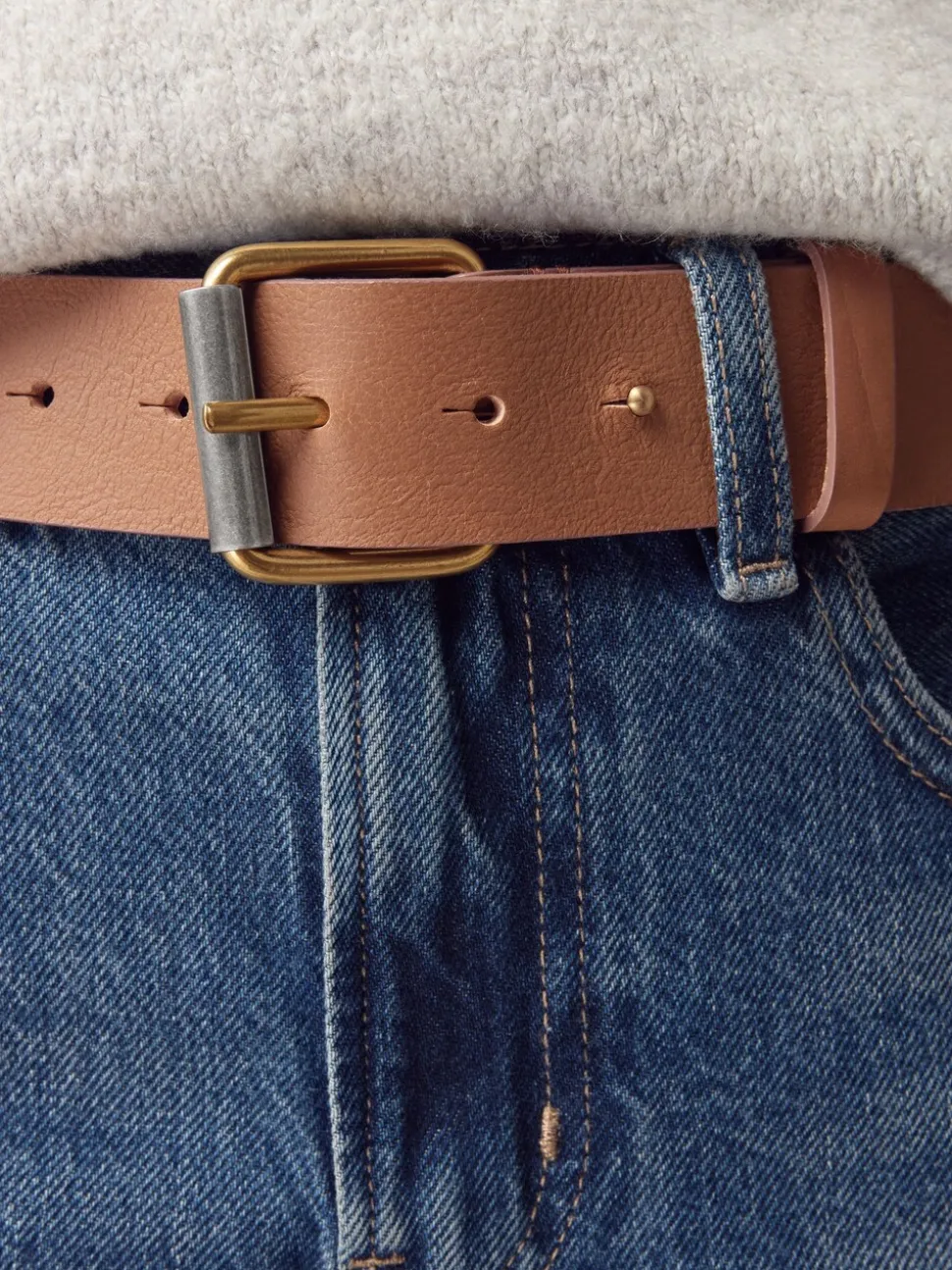 Lichtbruin - N. Premium casual leren riem van Italiaans fabricaat