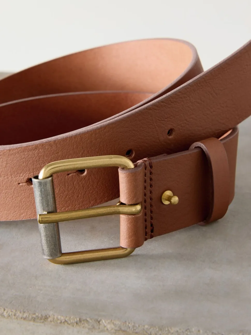Lichtbruin - N. Premium casual leren riem van Italiaans fabricaat