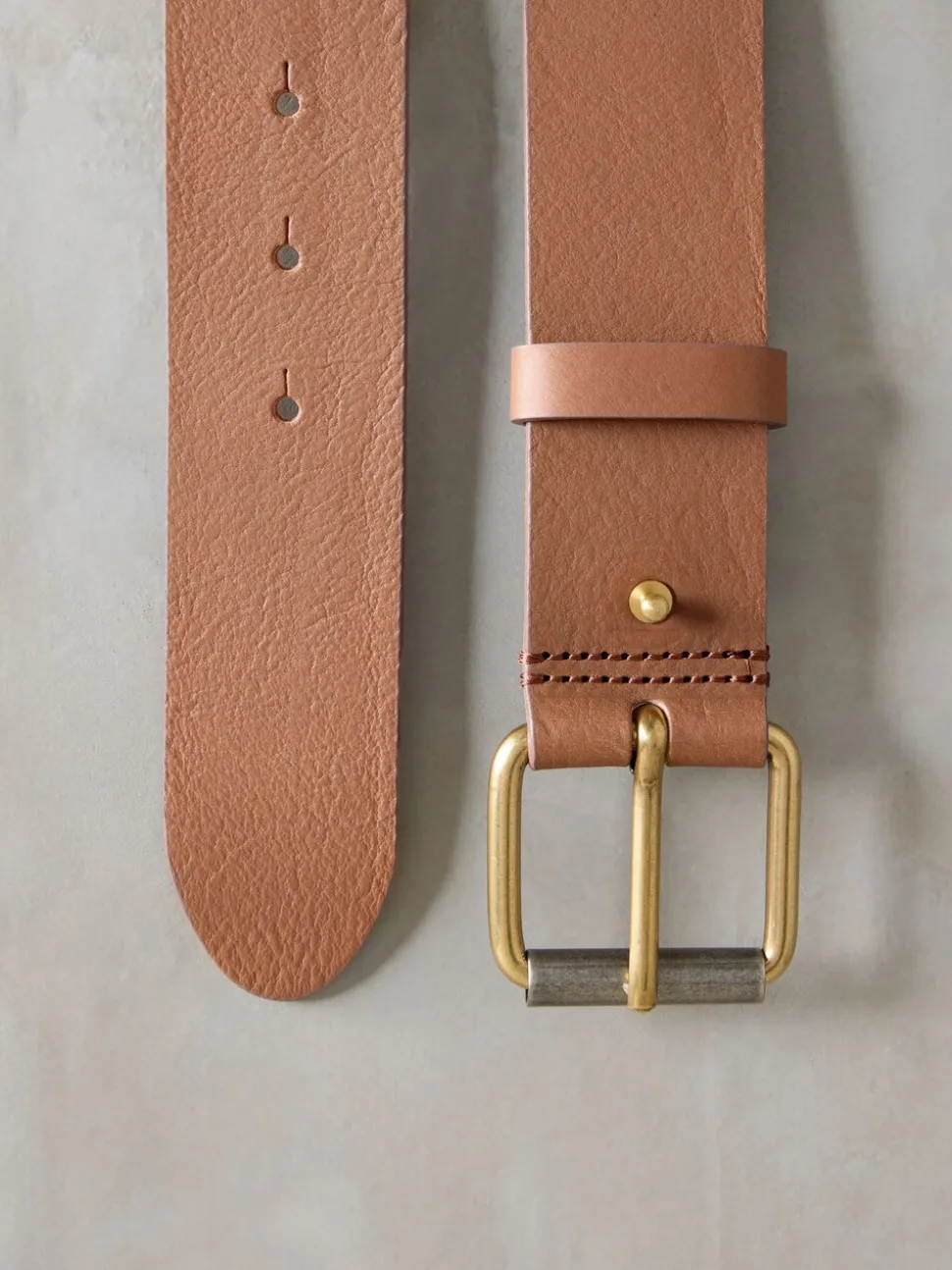 Lichtbruin - N. Premium casual leren riem van Italiaans fabricaat