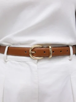 Lichtbruin - N. Premium Made In Italië riem met gemiddelde breedte